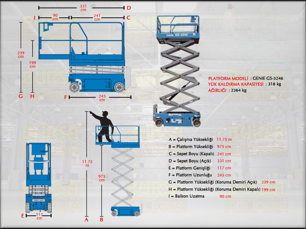 12 Metre Akl Makasl Manlift Platform