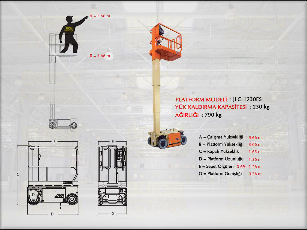 6 Metre Dikey Manlift Platform